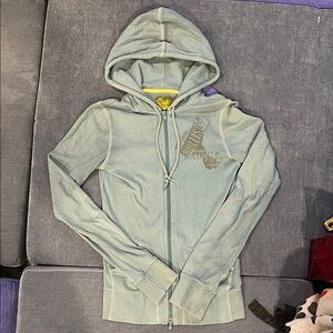 Hollister Green Zip-Up Hoodie